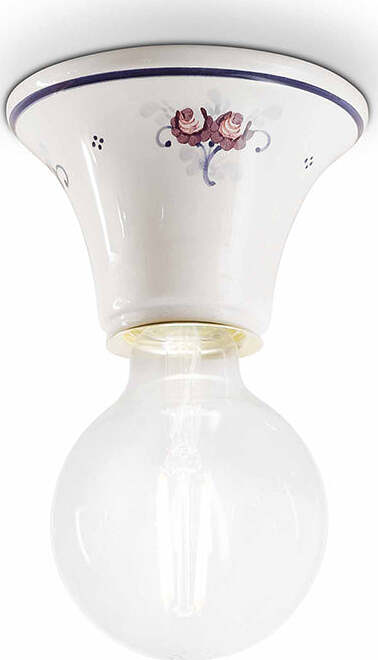 Plafoniera-Classica-Trieste-Bianco-Decorato-Filo-Blu-1-Luce-E27