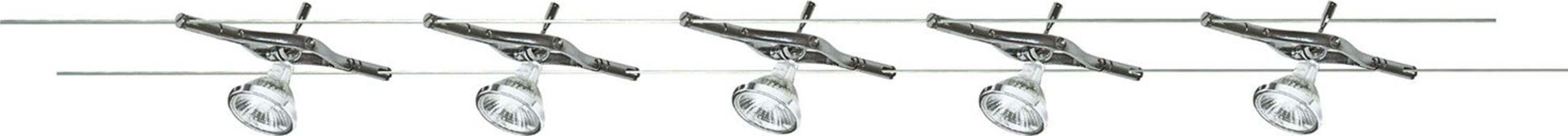 Plafoniera-Contemp-Cavo-Acciaio-Cromo-Policarbonato-Argento-5-Luci-Gu5.3-5X5W