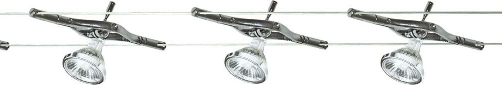 Plafoniera-Contemp-Cavo-Acciaio-Cromo-Policarbonato-Argento-5-Luci-Gu5.3-5X5W