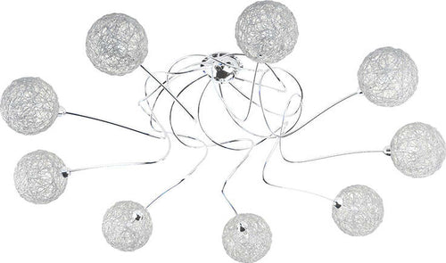 Plafoniera-Contemp-Willow-Metallo-Cromo-Diffusore-Alluminio-9-Luci-G9