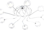 Plafoniera-Contemp-Willow-Metallo-Cromo-Vetro-Bianco-E-Satinato-9-Luci-G9