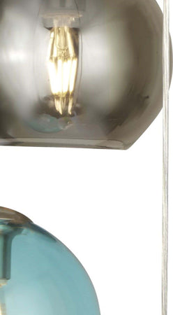 Plafoniera-Contemporanea-Acciaio-Argento-Vetro-Multicolor-5-Luci-E27
