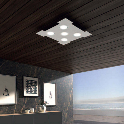 Plafoniera-Contemporanea-Atene-Metallo-Bianco-5-Luci-Gx53