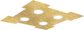 Plafoniera-Contemporanea-Atene-Metallo-Foglia-Oro-4-Luci-Gx53