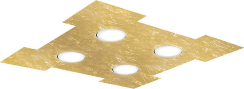 Plafoniera-Contemporanea-Atene-Metallo-Foglia-Oro-4-Luci-Gx53