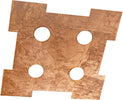 Plafoniera-Contemporanea-Atene-Metallo-Foglia-Rame-4-Luci-Gx53