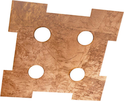 Plafoniera-Contemporanea-Atene-Metallo-Foglia-Rame-4-Luci-Gx53