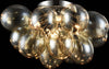 Plafoniera-Contemporanea-Baldo-Metallo-Nichel-4-Luci-Diffusori-Cognac