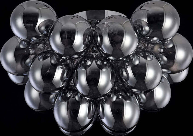 Plafoniera-Contemporanea-Baldo-Metallo-Nichel-8-Luci-Diffusori-Fumè