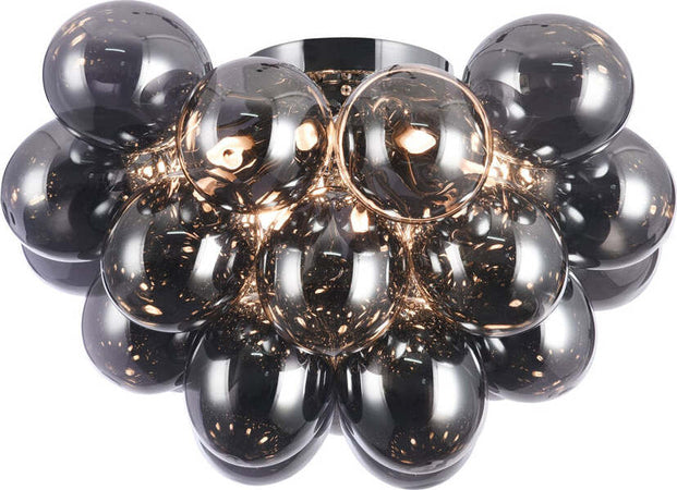 Plafoniera-Contemporanea-Baldo-Metallo-Nichel-8-Luci-Diffusori-Fumè
