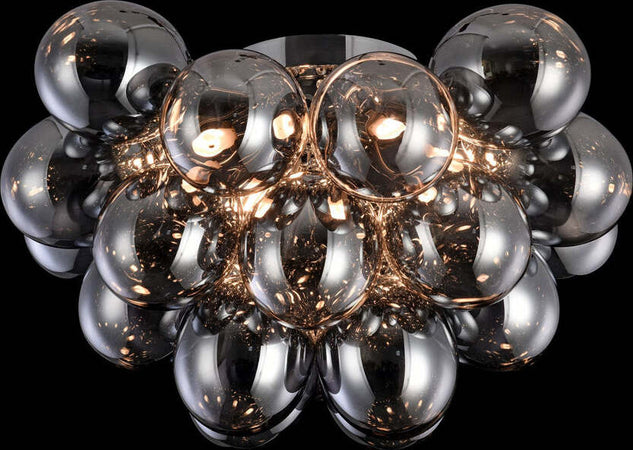 Plafoniera-Contemporanea-Baldo-Metallo-Nichel-8-Luci-Diffusori-Fumè