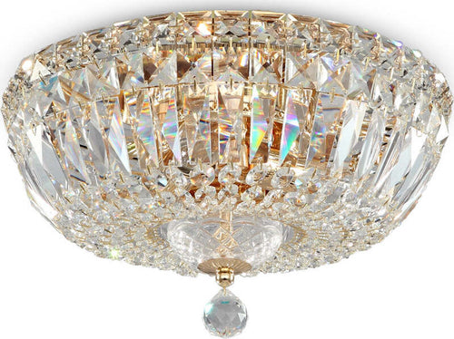 Plafoniera-Contemporanea-Basfor-Metallo-Oro-3-Luci-Diffusori-Tessile