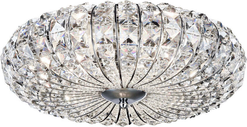 Plafoniera-Contemporanea-Broche-Metallo-Nichel-4-Luci-Con-Cristalli