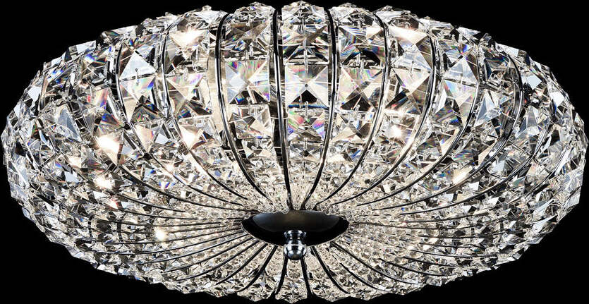 Plafoniera-Contemporanea-Broche-Metallo-Nichel-4-Luci-Con-Cristalli