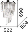 Plafoniera-Contemporanea-Carlton-Metallo-Cristallo-Cromo-12-Luci-E14