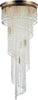 Plafoniera-Contemporanea-Cascade-Metallo-Oro-12-Luci-Diffusori-Vetro
