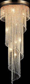 Plafoniera-Contemporanea-Cascade-Metallo-Oro-12-Luci-Diffusori-Vetro