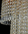 Plafoniera-Contemporanea-Cascade-Metallo-Oro-12-Luci-Diffusori-Vetro