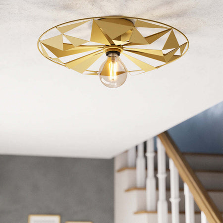 Plafoniera-Contemporanea-Castanuelo-1-Luce-Acciaio-Oro