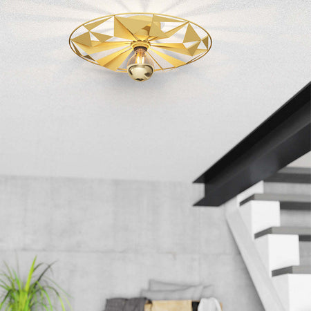 Plafoniera-Contemporanea-Castanuelo-1-Luce-Acciaio-Oro