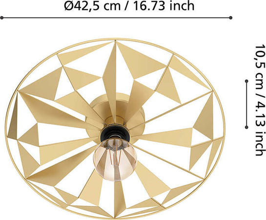 Plafoniera-Contemporanea-Castanuelo-1-Luce-Acciaio-Oro