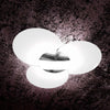 Plafoniera-Contemporanea-Clover-Metallo-Cromo-Vetro-Bianco-6-Luci-E27