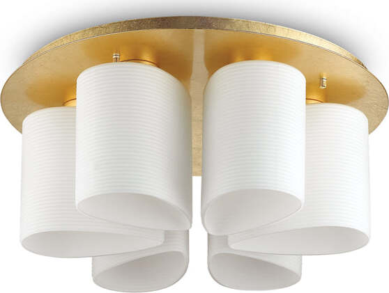 Plafoniera-Contemporanea-Daisy-Metallo-Oro-6-Luci-E27