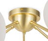 Plafoniera-Contemporanea-Dallas-Metallo-Oro-20-Luci-Diffusori-Cognac