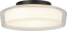 Plafoniera-Contemporanea-Disco-Acciaio-Nero-Vetro-Trasparente-Led-14W-3000K