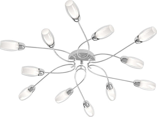 Plafoniera-Contemporanea-Feeling-Net-Metallo-Cromo-Vetro-Trasparente-12-Luci-G9