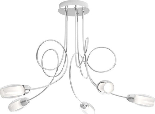 Plafoniera-Contemporanea-Feeling-Net-Metallo-Cromo-Vetro-Trasparente-5-Luci-G9