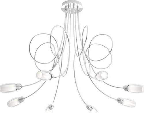 Plafoniera-Contemporanea-Feeling-Net-Metallo-Cromo-Vetro-Trasparente-8-Luci-G9