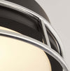 Plafoniera-Contemporanea-Fenice-Acciaio-Nero-E-Cromo-Vetro-2-Luci-E14-30Cm