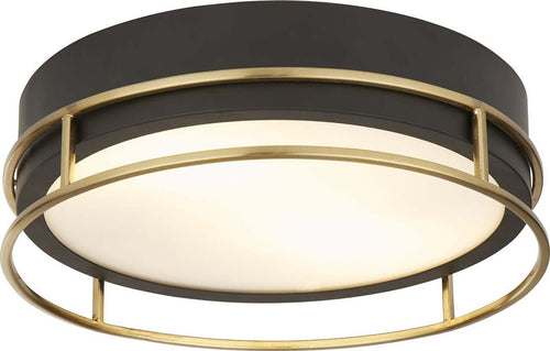 Plafoniera-Contemporanea-Fenice-Acciaio-Nero-Vetro-2-Luci-E14-30Cm