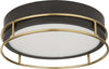 Plafoniera-Contemporanea-Fenice-Acciaio-Nero-Vetro-2-Luci-E14-30Cm