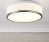 Plafoniera-Contemporanea-Formaggio-Acciaio-Argento-Vetro-Bianco-1-Luce-E27-28Cm