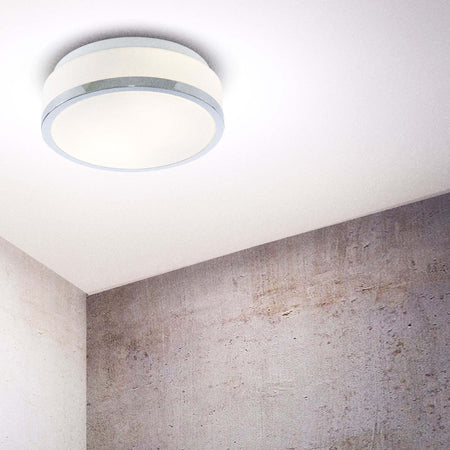 Plafoniera-Contemporanea-Formaggio-Acciaio-Cromo-Vetro-Bianco-1-Luce-E27-23Cm