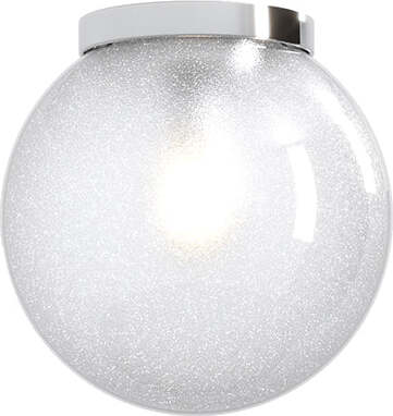 Plafoniera-Contemporanea-Glitter-Metallo-Cromo-Vetro-Soffiato-Trasp-1-Luce-E14