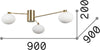 Plafoniera-Contemporanea-Hermes-Metallo-Ottone-3-Luci-G9-3W-3000K-Luce-Calda
