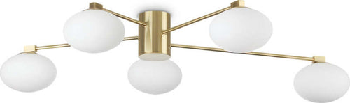 Plafoniera-Contemporanea-Hermes-Metallo-Ottone-5-Luci-G9-3W-3000K-Luce-Calda