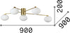 Plafoniera-Contemporanea-Hermes-Metallo-Ottone-5-Luci-G9-3W-3000K-Luce-Calda