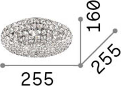 Plafoniera-Contemporanea-King-Metallo-Cristallo-Cromo-3-Luci-G9-3W-3000K