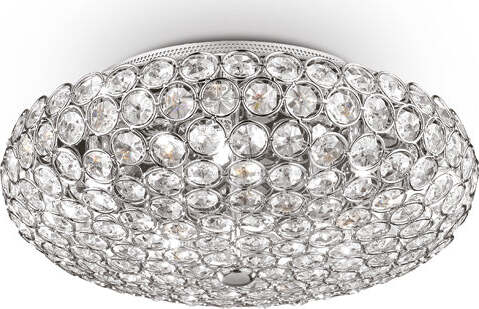 Plafoniera-Contemporanea-King-Metallo-Cristallo-Cromo-5-Luci-G9-3W-3000K
