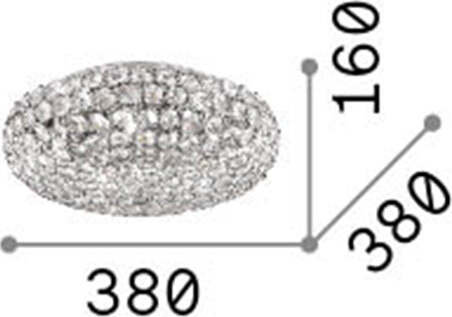 Plafoniera-Contemporanea-King-Metallo-Cristallo-Cromo-5-Luci-G9-3W-3000K