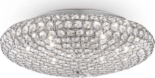 Plafoniera-Contemporanea-King-Metallo-Cristallo-Cromo-9-Luci-G9-3W-3000K