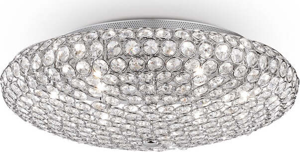 Plafoniera-Contemporanea-King-Metallo-Cristallo-Cromo-9-Luci-G9-3W-3000K