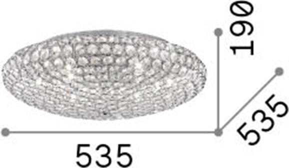 Plafoniera-Contemporanea-King-Metallo-Cristallo-Cromo-9-Luci-G9-3W-3000K