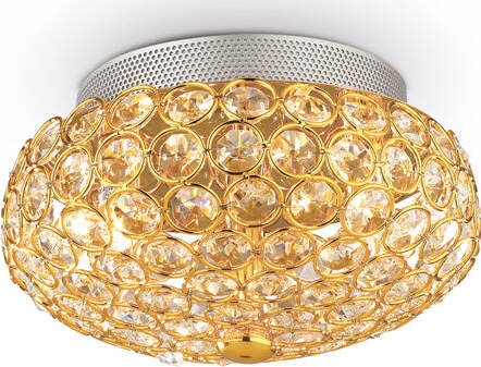 Plafoniera-Contemporanea-King-Metallo-Cristallo-Oro-3-Luci-G9-3W-3000K