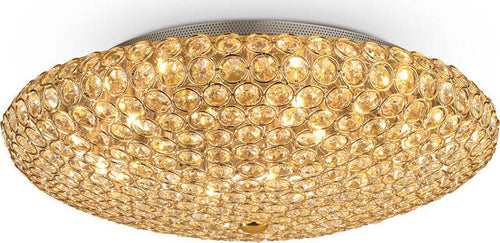 Plafoniera-Contemporanea-King-Metallo-Cristallo-Oro-9-Luci-G9-3W-3000K