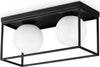 Plafoniera-Contemporanea-Lingotto-Metallo-Nero-2-Luci-E14-28W-Ip20